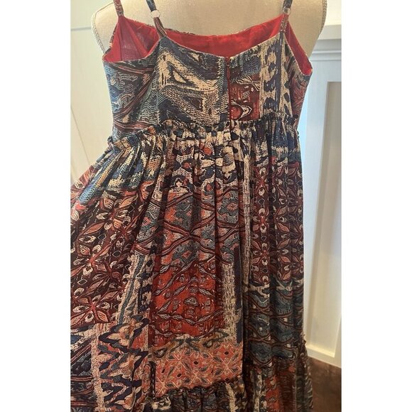 Nikita Mhaisalkar Anthropologie Spaghetti Straps Tiered Linen Modal Blend SZ 00P - Picture 8 of 9